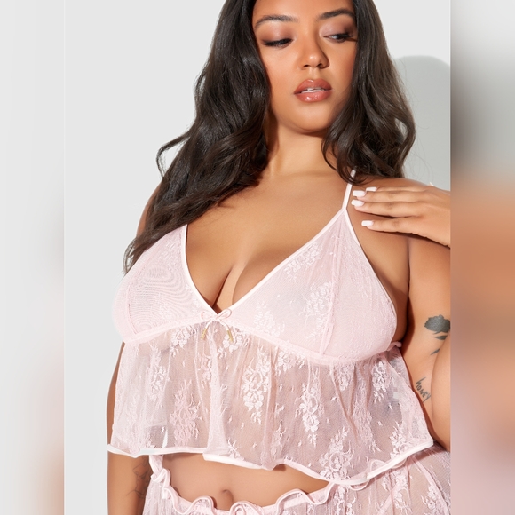 Rosalind Lace & Satin Trimmed Sleep Cami & Shortie - Picture 5 of 10